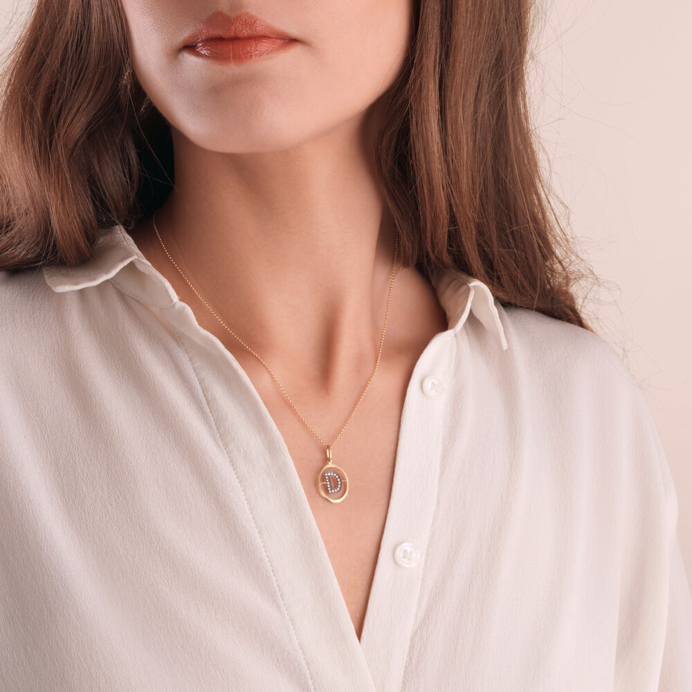 18ct Gold Diamond Initial D Necklace | Annoushka jewelley